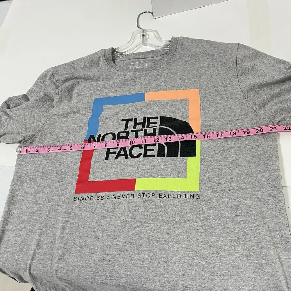 The North Face T Shirt Men Medium Gray Coordinates Never Stop Exploring EUC